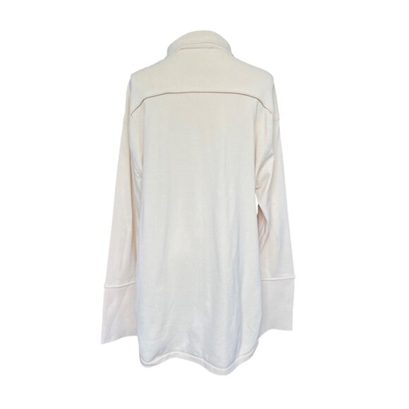 Zara Oversized Long Cream Shacket M Boxy Minimalist Lagenlook Preppy Cardigan - Picture 5 of 10